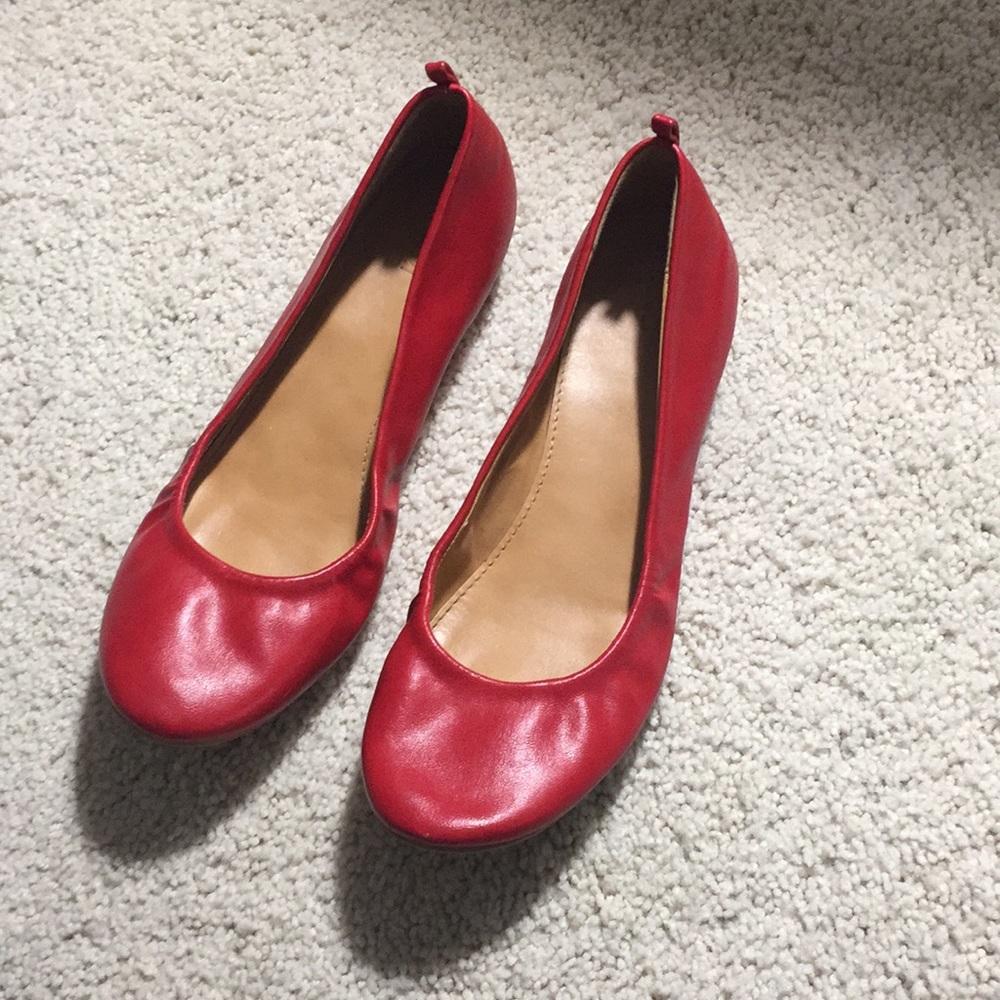 Red flats. Size 8.